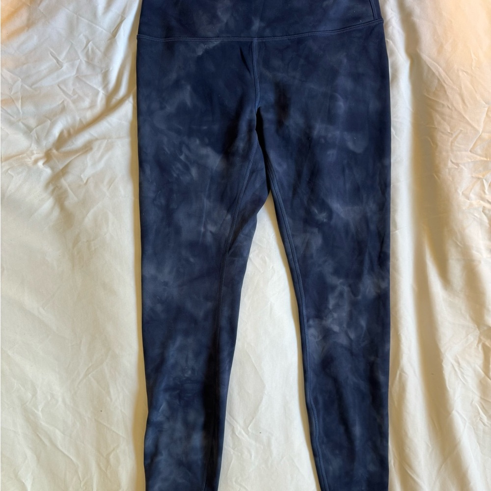 Lululemon Dark Blue Camo Wunder Train Leggings